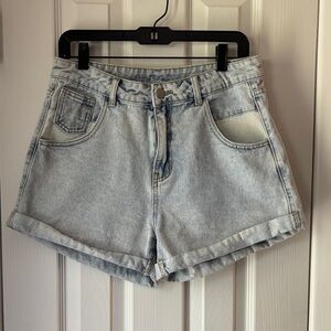 SHEIN Light Wash Denim Jean Shorts - L